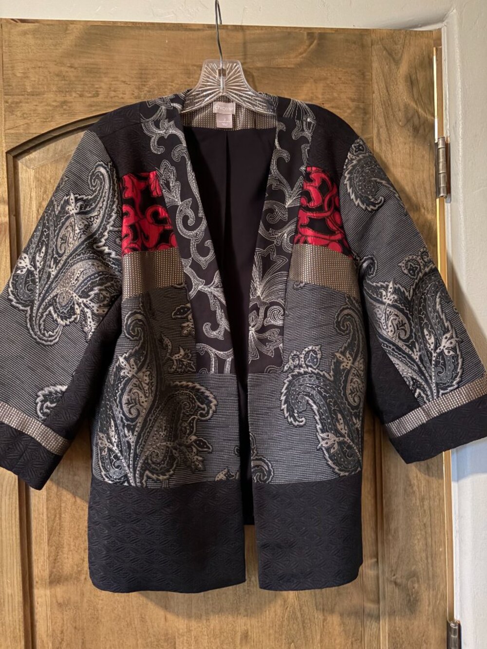 NWOT Chico's Asian Inspired Jacket Size 2 Large Gorgeous!